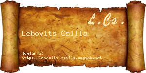Lebovits Csilla névjegykártya